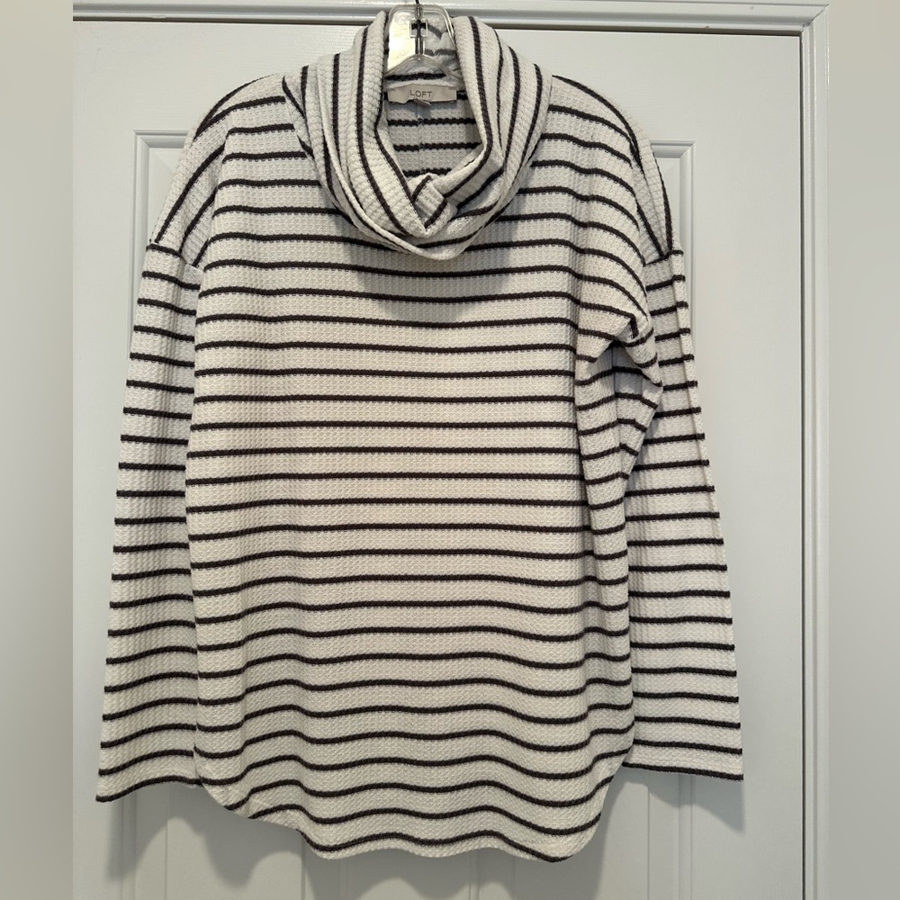 LOFT Striped Waffle Knit